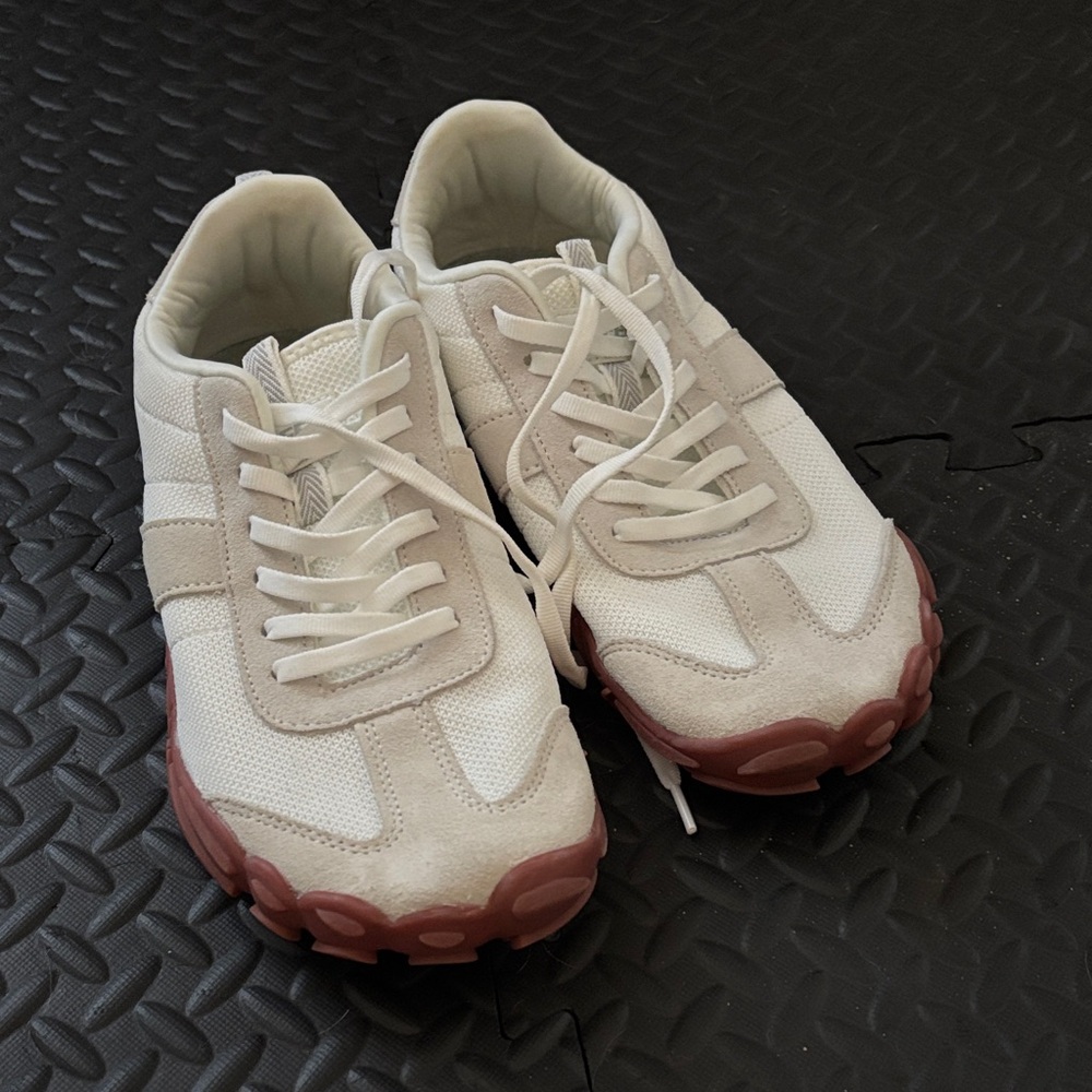 White and Beige Minimalist Shoes